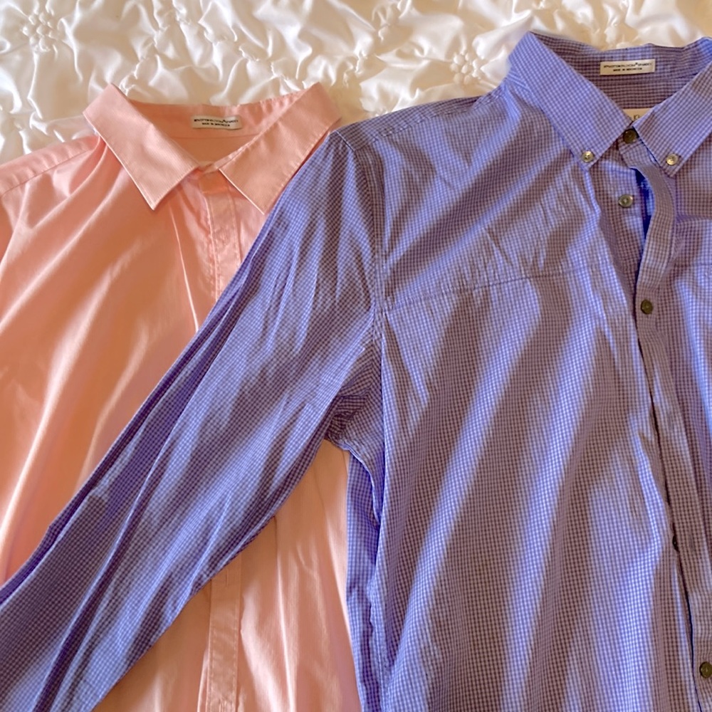 2 Calvin Klein slim fit dress shirts